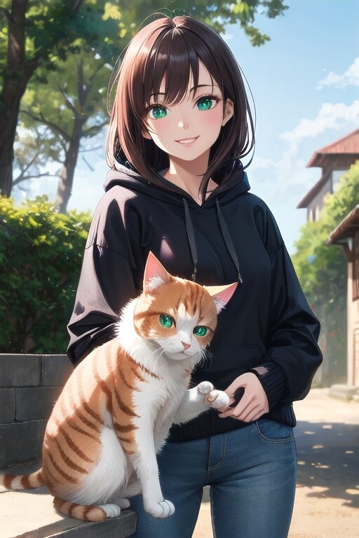 猫好きな彼女 | の人気AIイラスト・グラビア