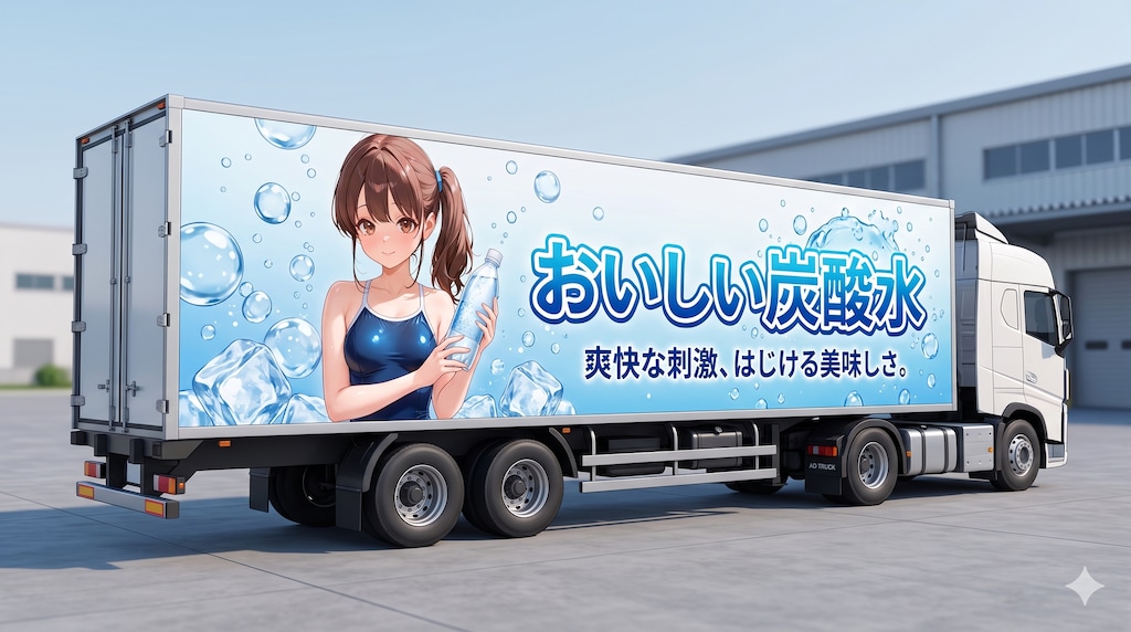 スク水サイドポニー女子　アドトラック