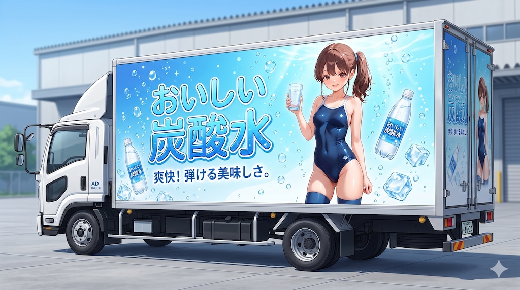 スク水サイドポニー女子　アドトラック