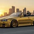 ゴールドR34GT-Rオープンカー 3枚目