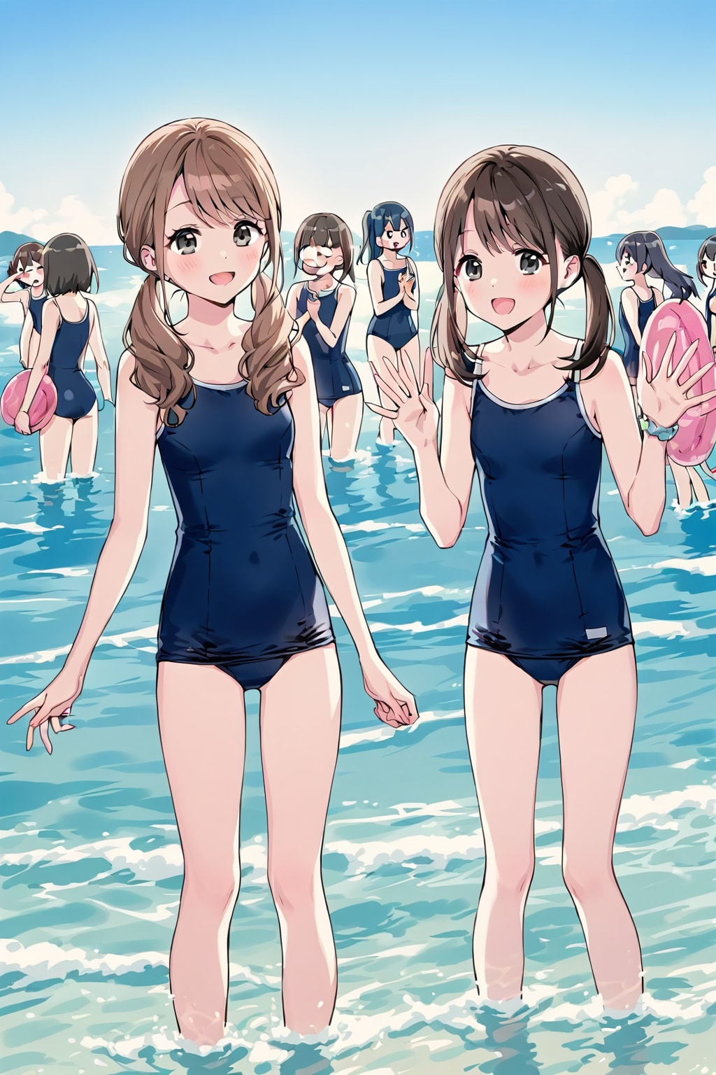 海で遊ぶ