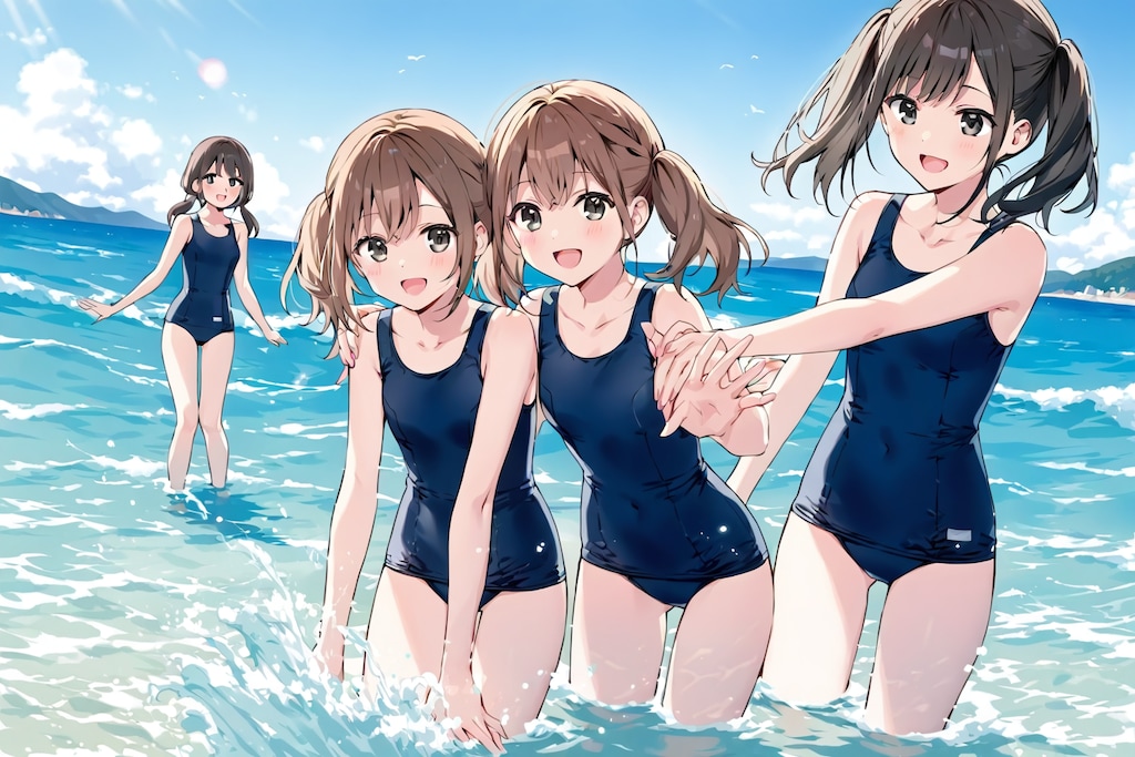 海で遊ぶ