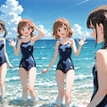 海で遊ぶ 2枚目