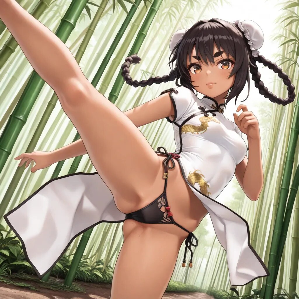 ハイキックでチラリ