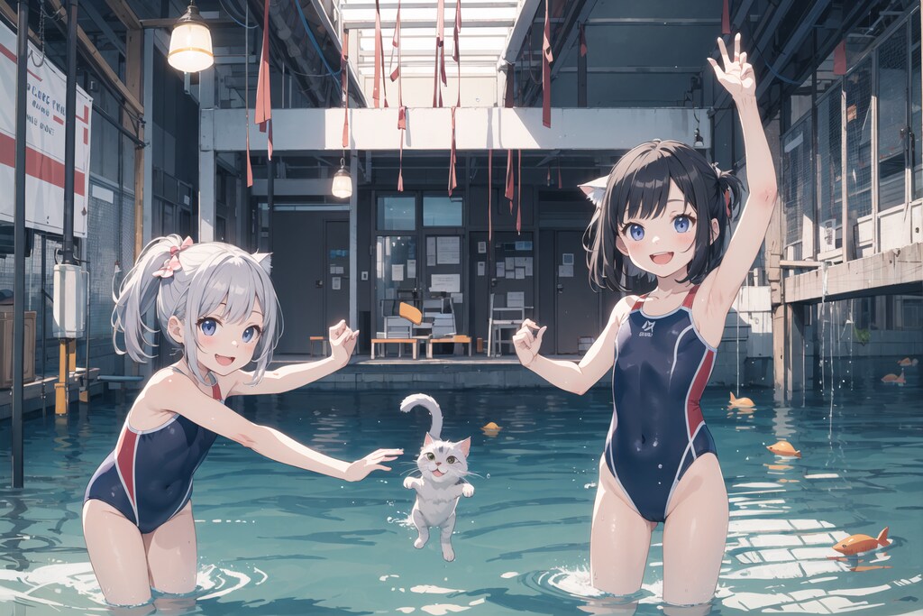 猫と猫耳少女たちの夏 : 2023.08.01