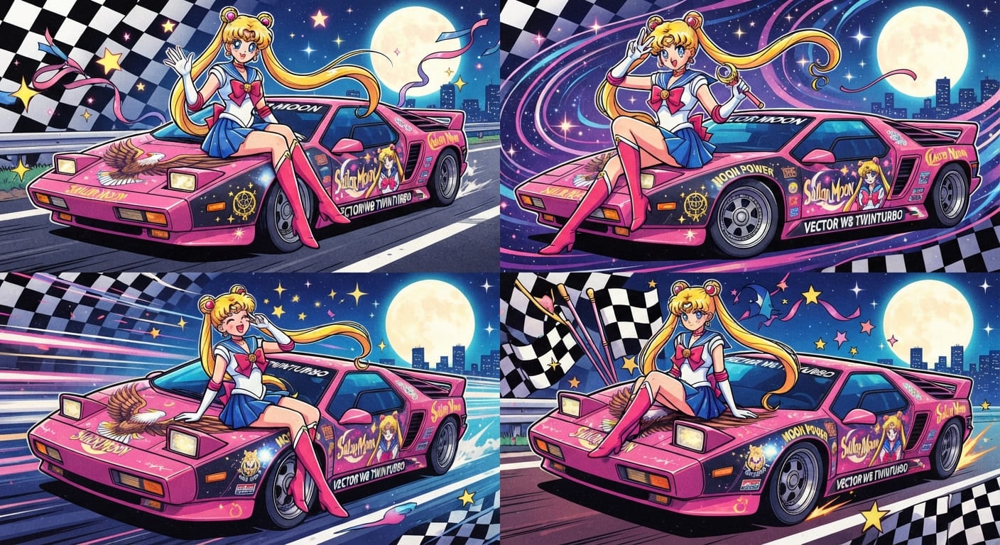 セーラームーンとワイガードベクターW8ツインターボ | の人気AIイラスト・グラビア