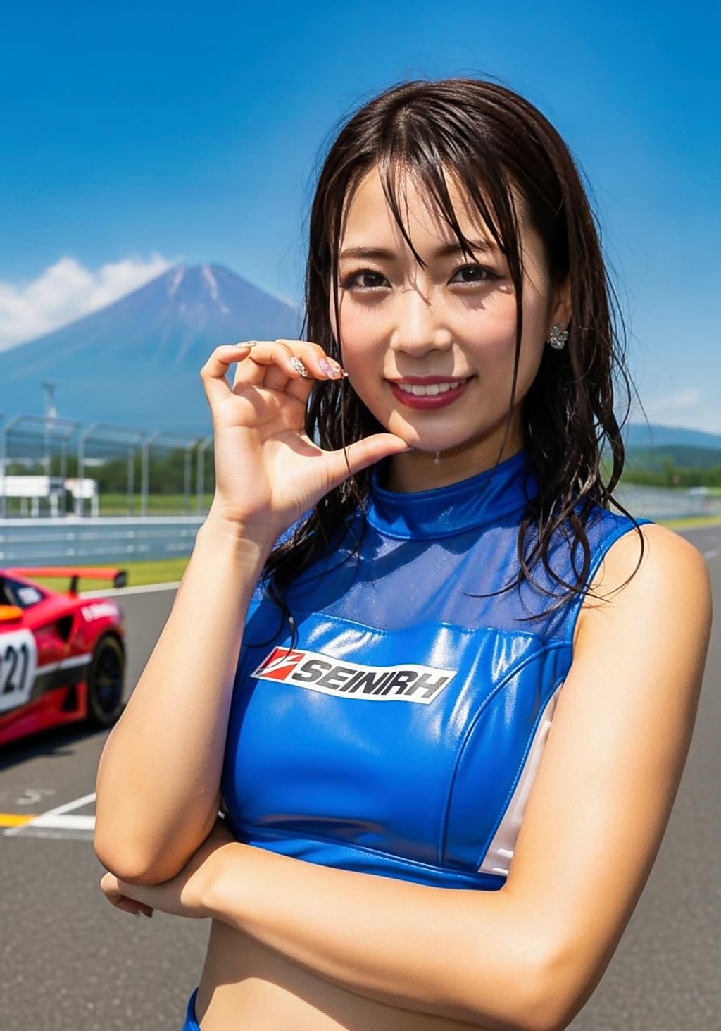 真夏のレースクイーン(富士山に雪ないVer)