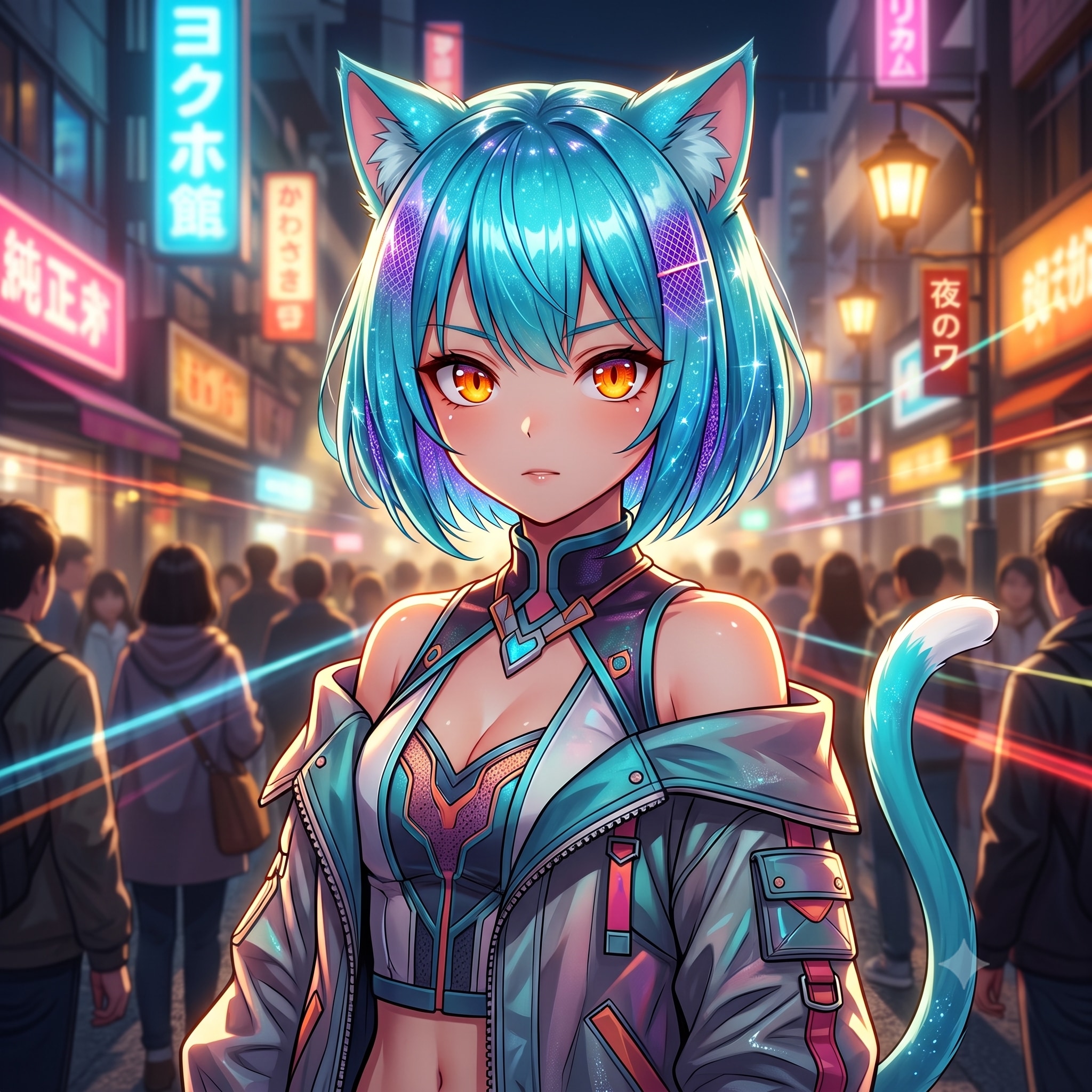 すれ違う人々の喧騒と夜歩きミケちゃん
