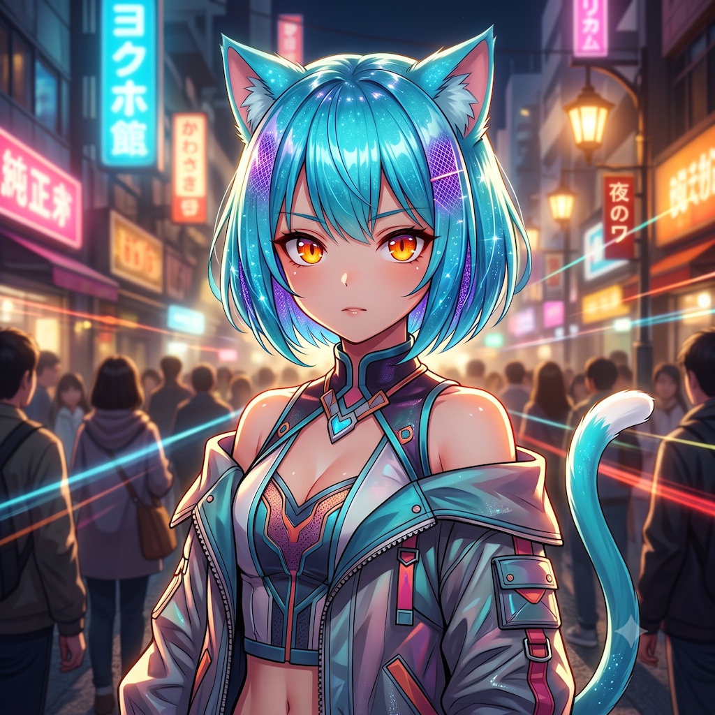 すれ違う人々の喧騒と夜歩きミケちゃん