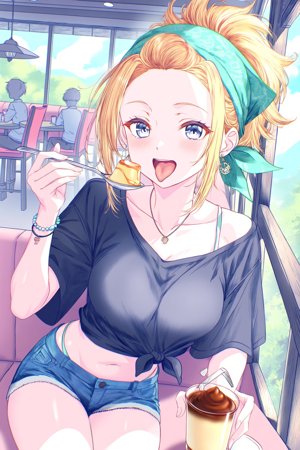 プリンを食べる花樹