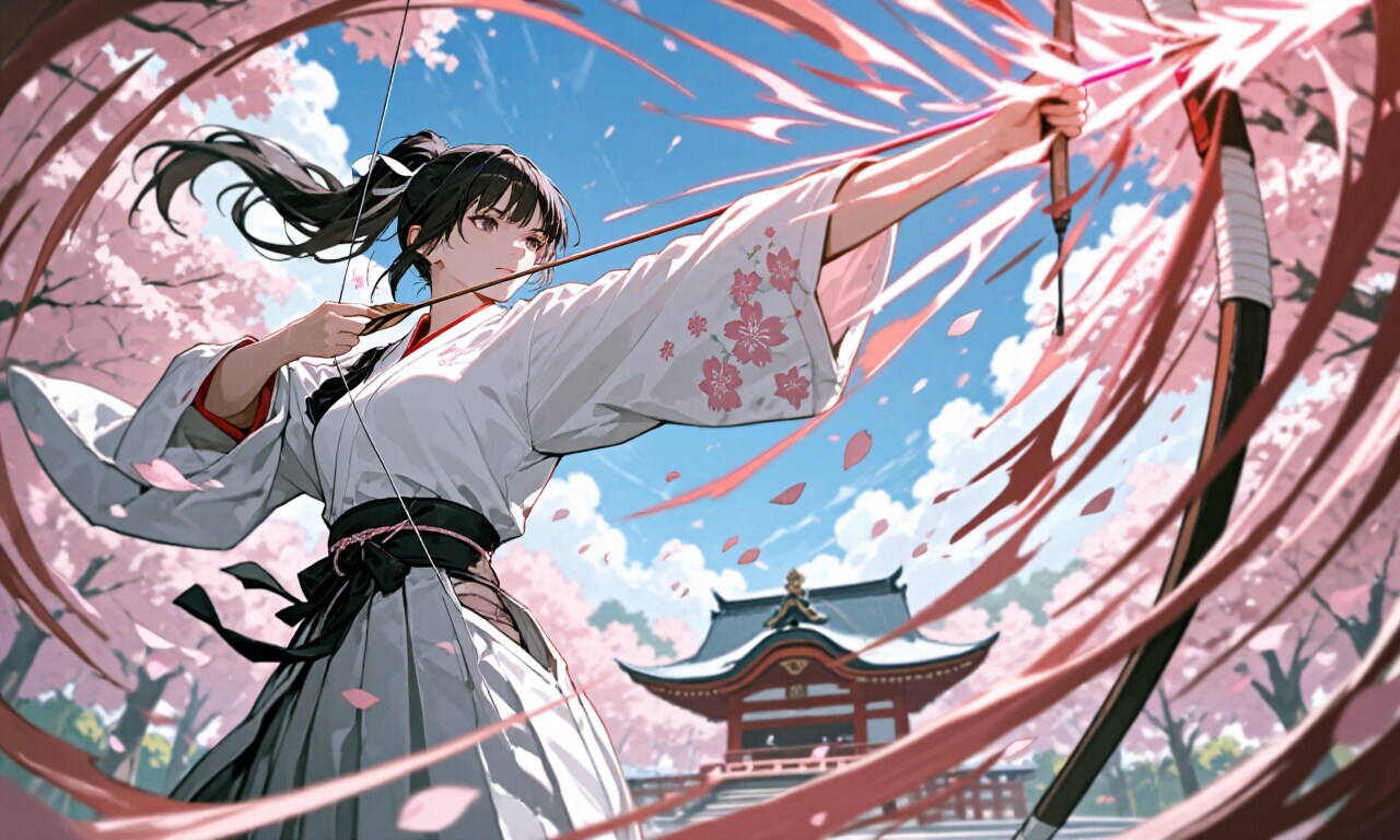 大弓女子　桜嵐 | の人気AIイラスト・グラビア