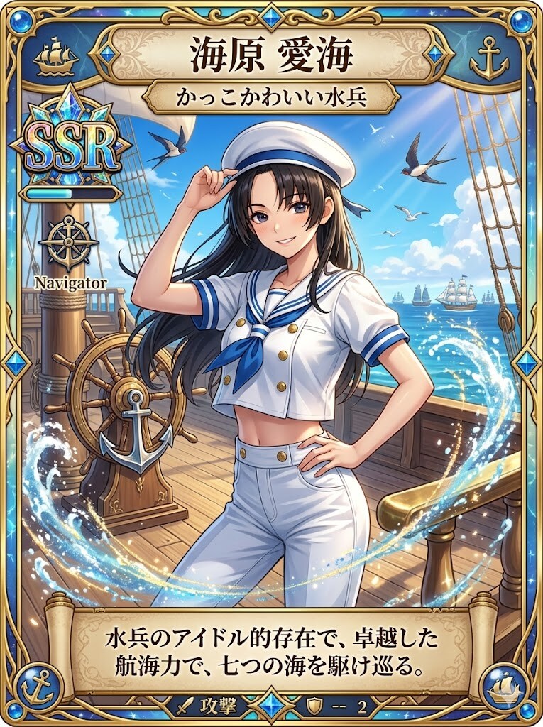 かっこかわいい水兵海原愛海のSSRカード