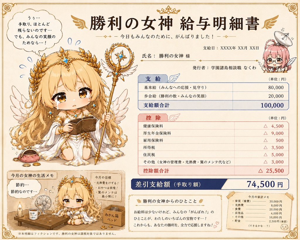 勝利の女神の給与明細