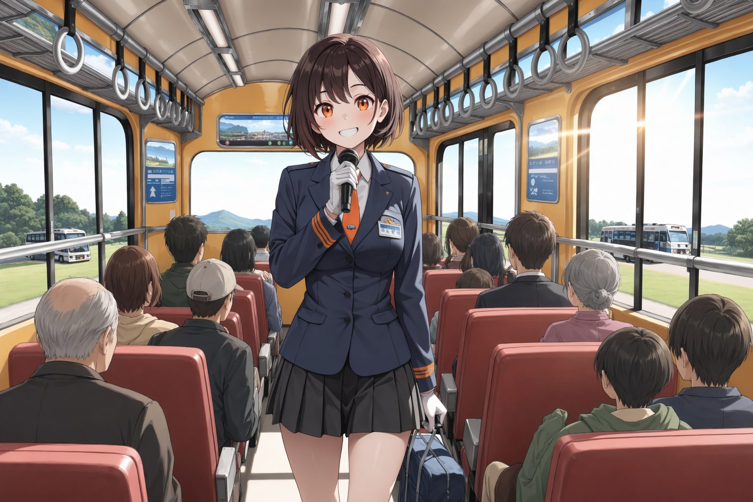 1日バスガイドの凪ちゃん
