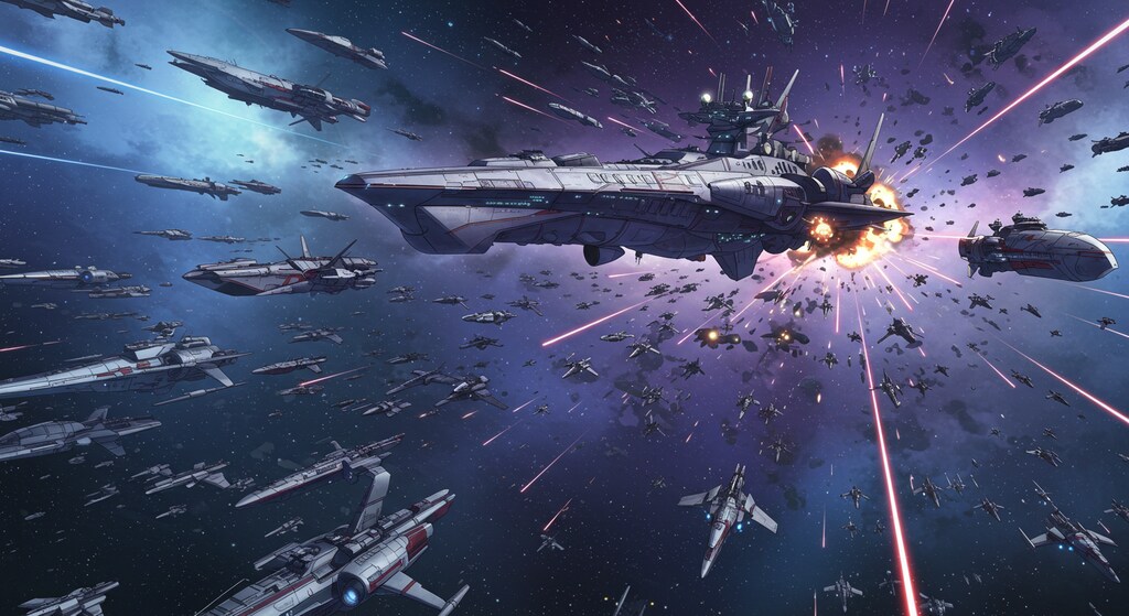 架空アニメの宇宙艦隊戦！