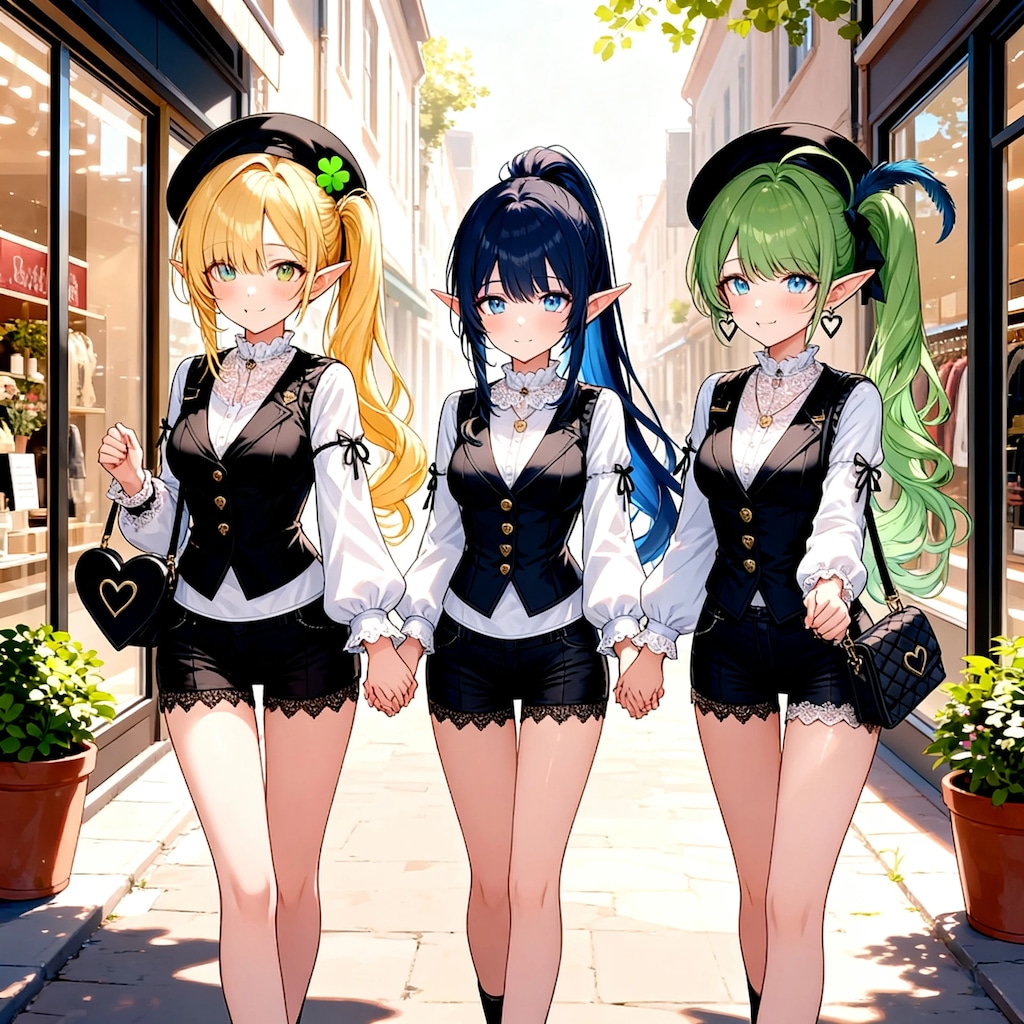３人で仲良く、買い物に出掛ける