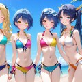 ４人組のビキニ水着を着た美少女　ー#QILIN Ver. ー 2枚目
