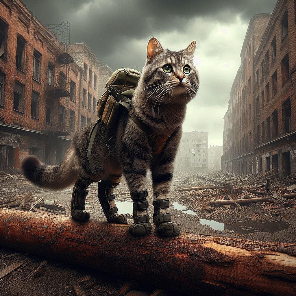 終末世界の猫 | の人気AIイラスト・グラビア