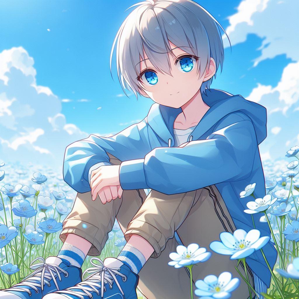 青い髪の少年