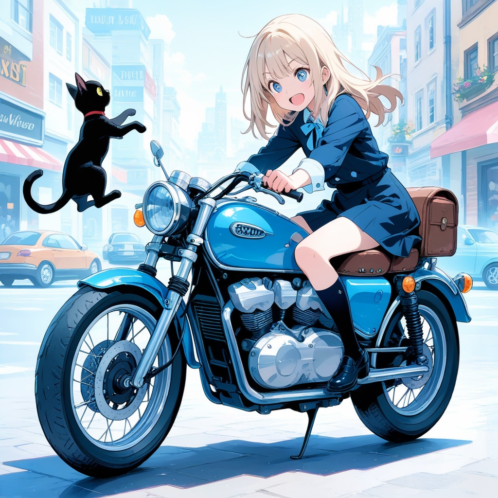 バイク好きな彼女 | の人気AIイラスト・グラビア