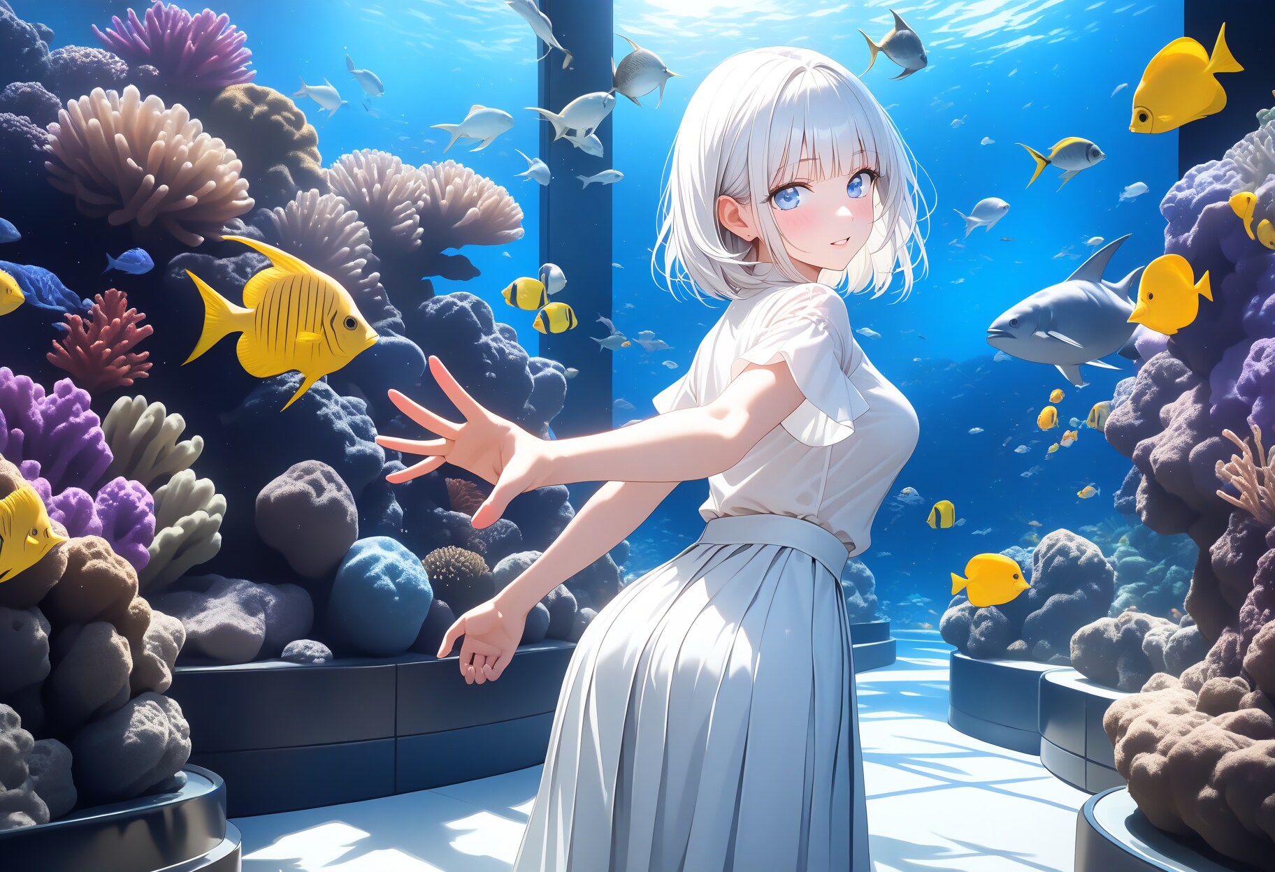 水槽の中に迷い込んだ光莉さん🐠