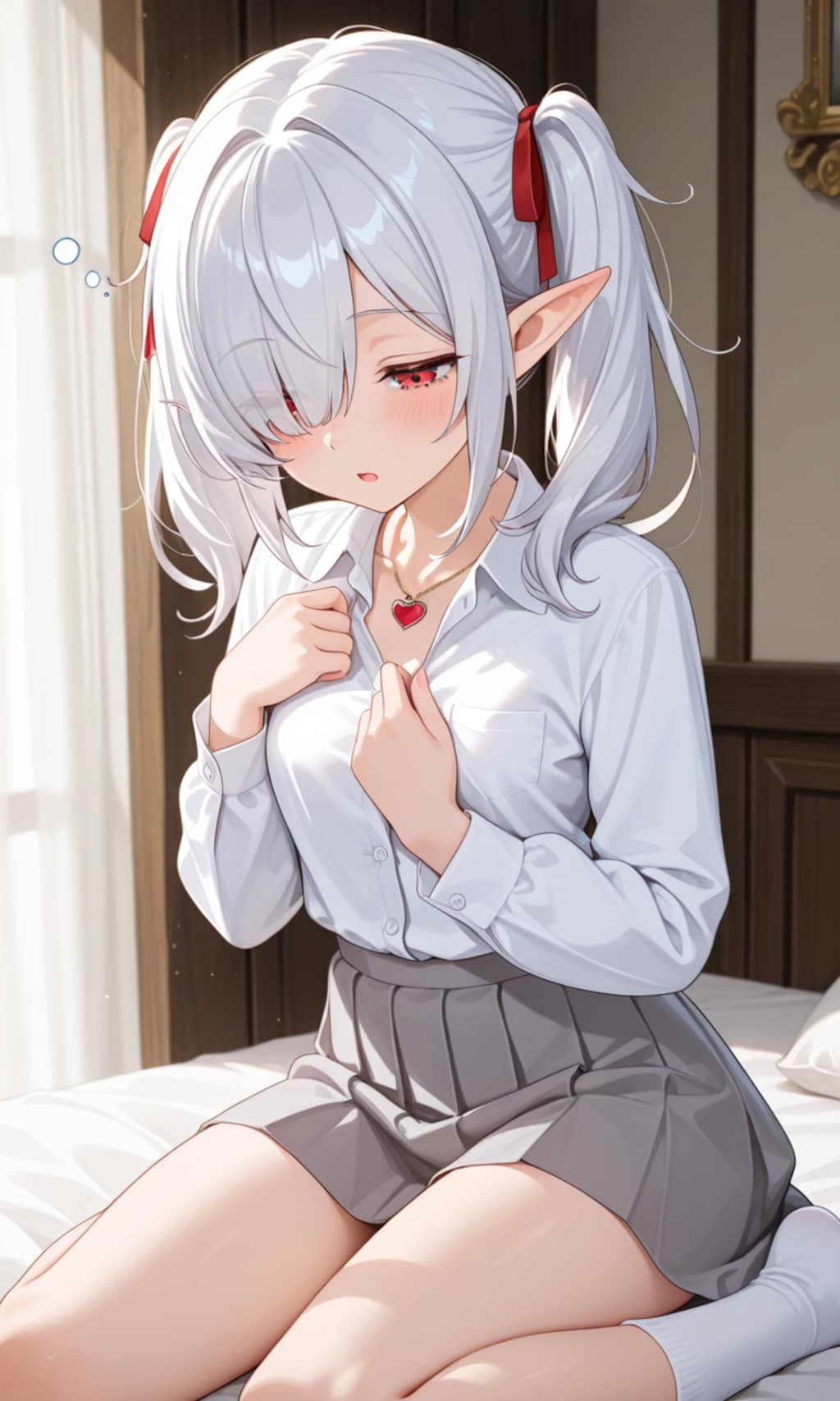 眠そうなシロネさん