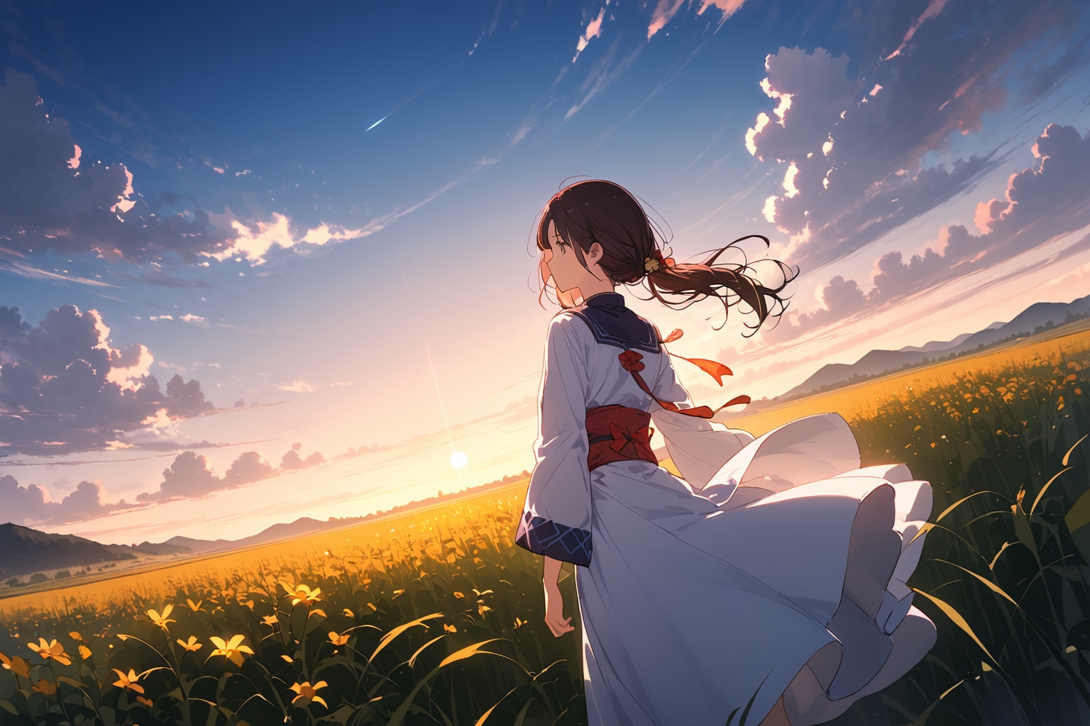 東の野にかぎろひの立つ見えて | の人気AIイラスト・グラビア