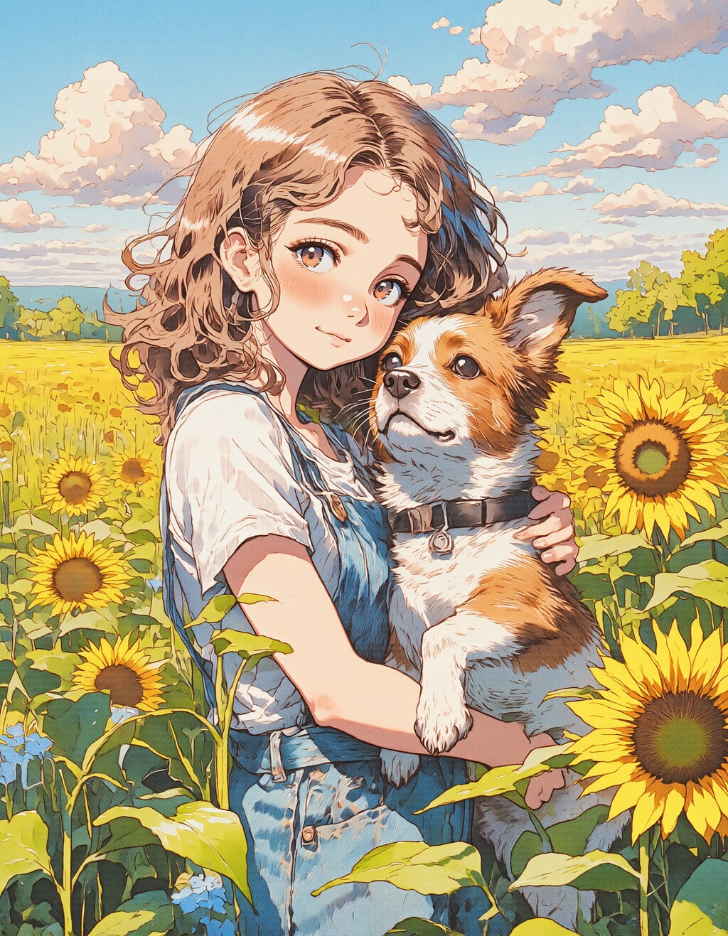 ひまわり畑の女の子