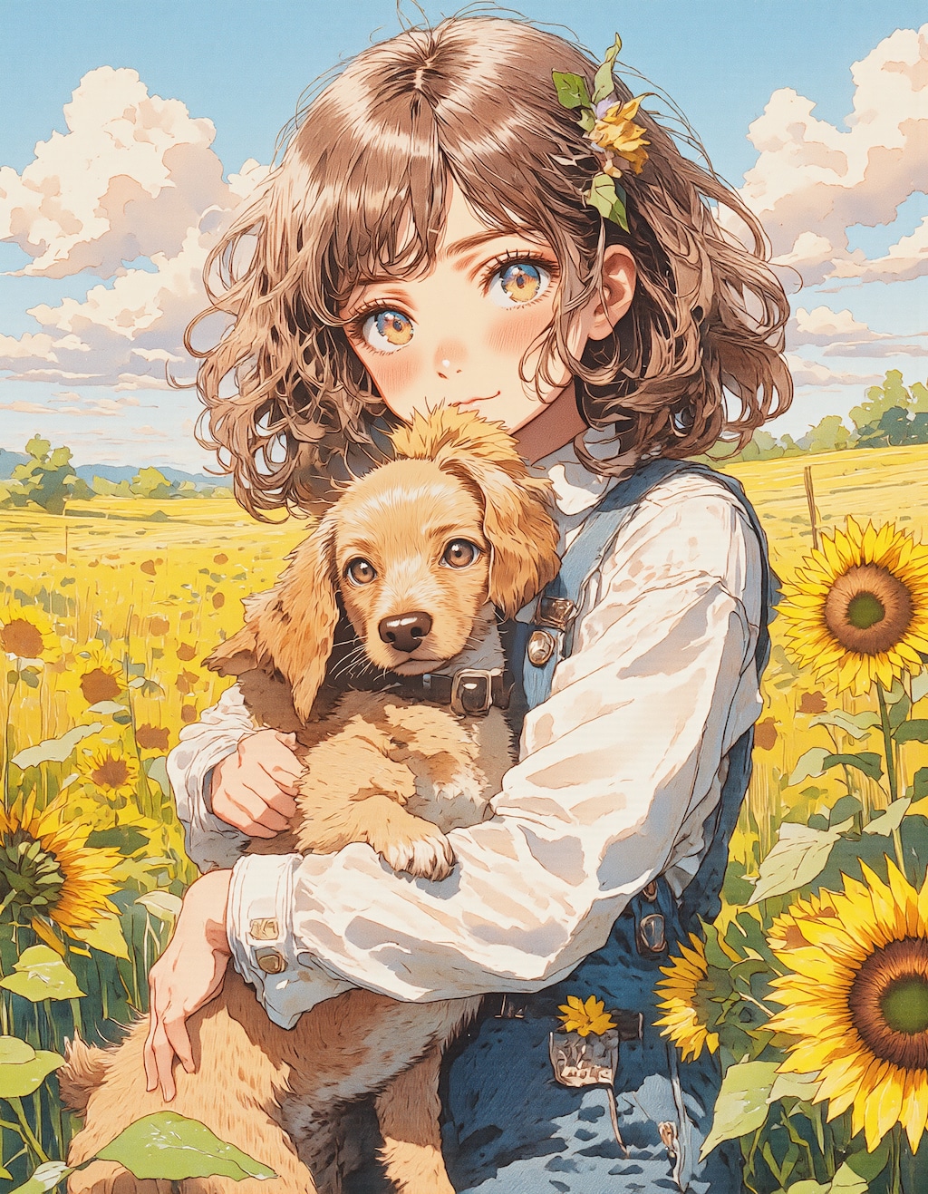 ひまわり畑の女の子