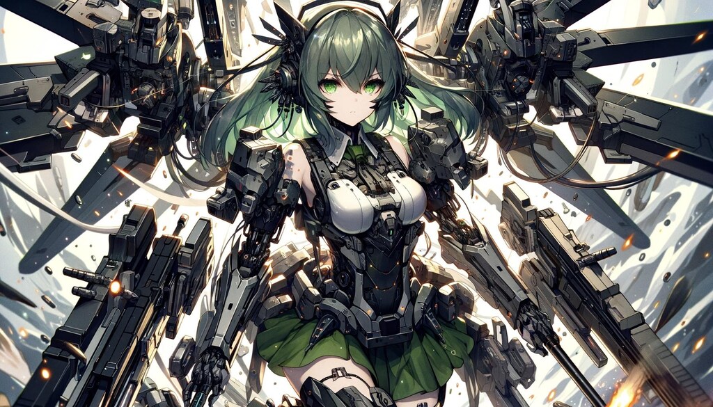 緑髪ロボット娘4