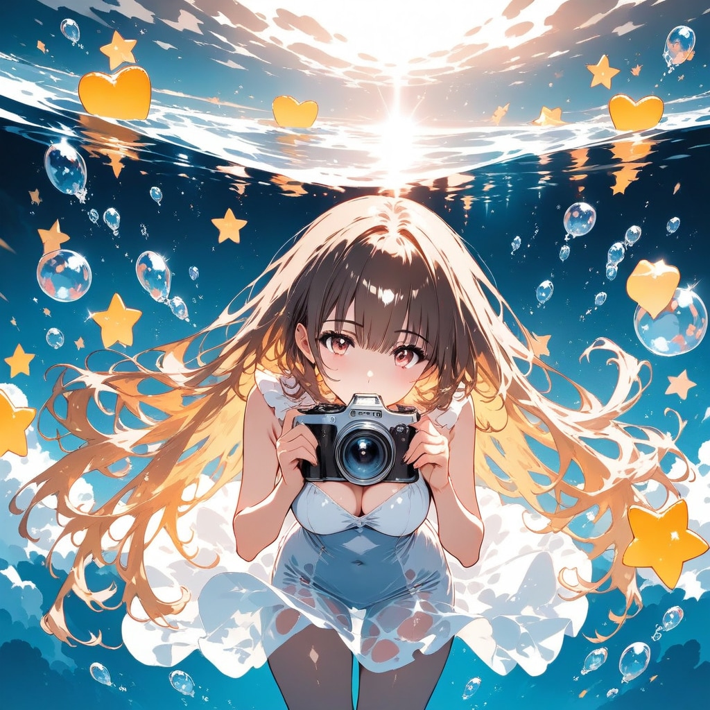 きらめく水中撮影