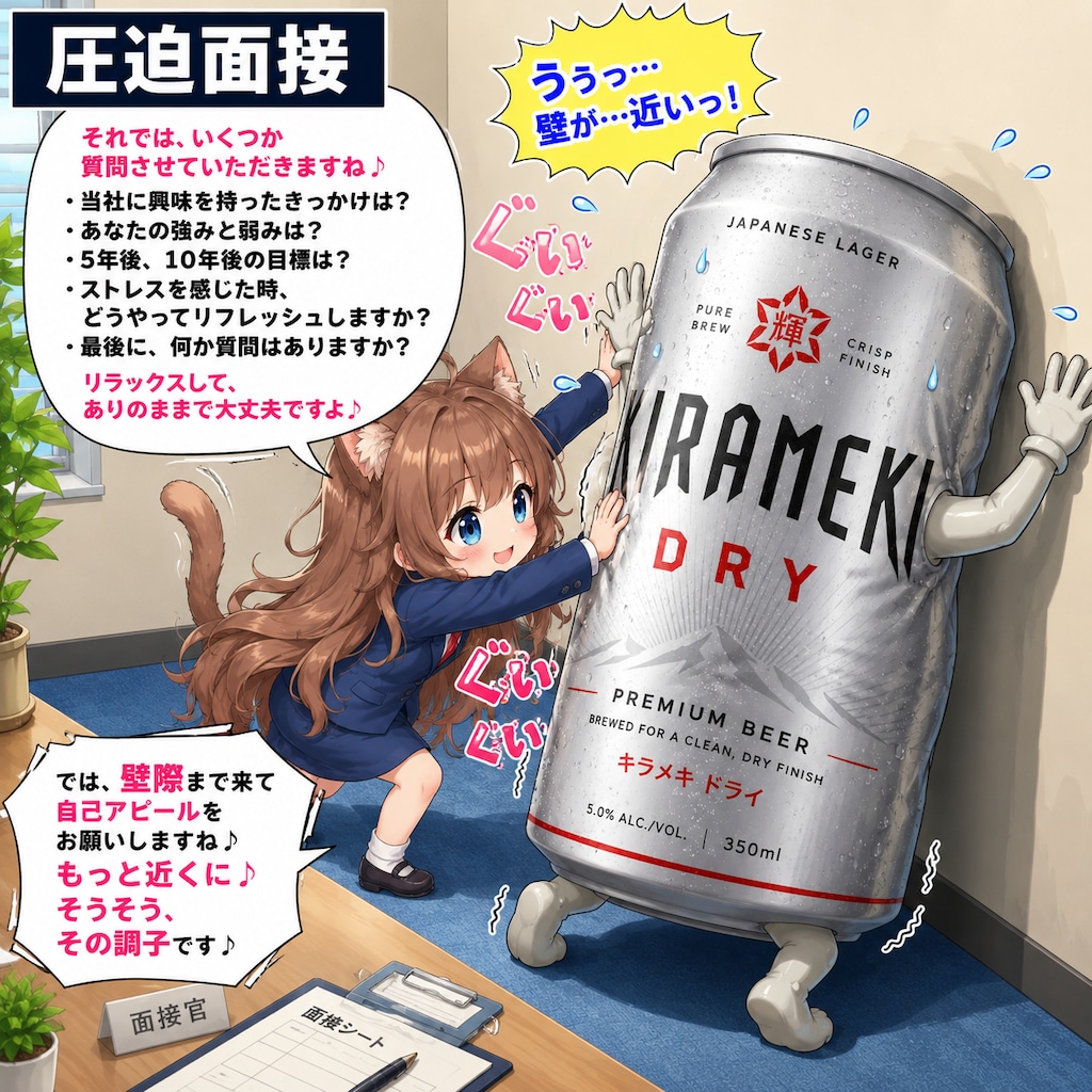 圧迫面接をする小さな女の子
