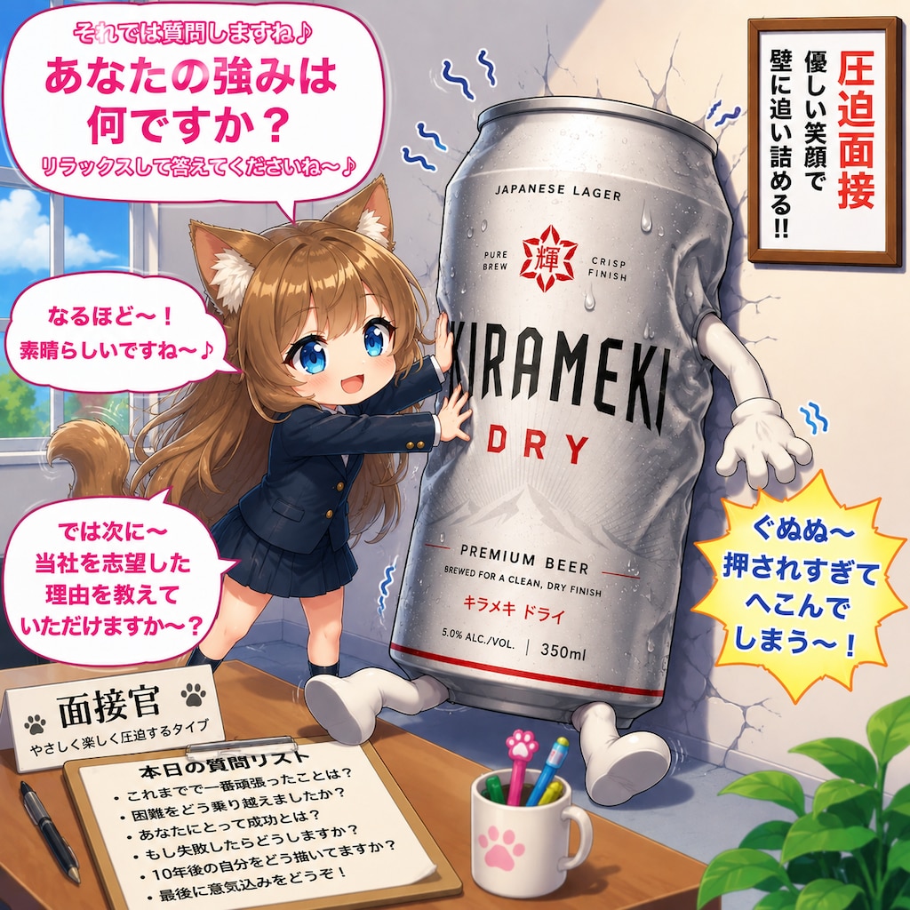 圧迫面接をする小さな女の子