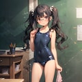 スク水の眼鏡っ娘 2枚目