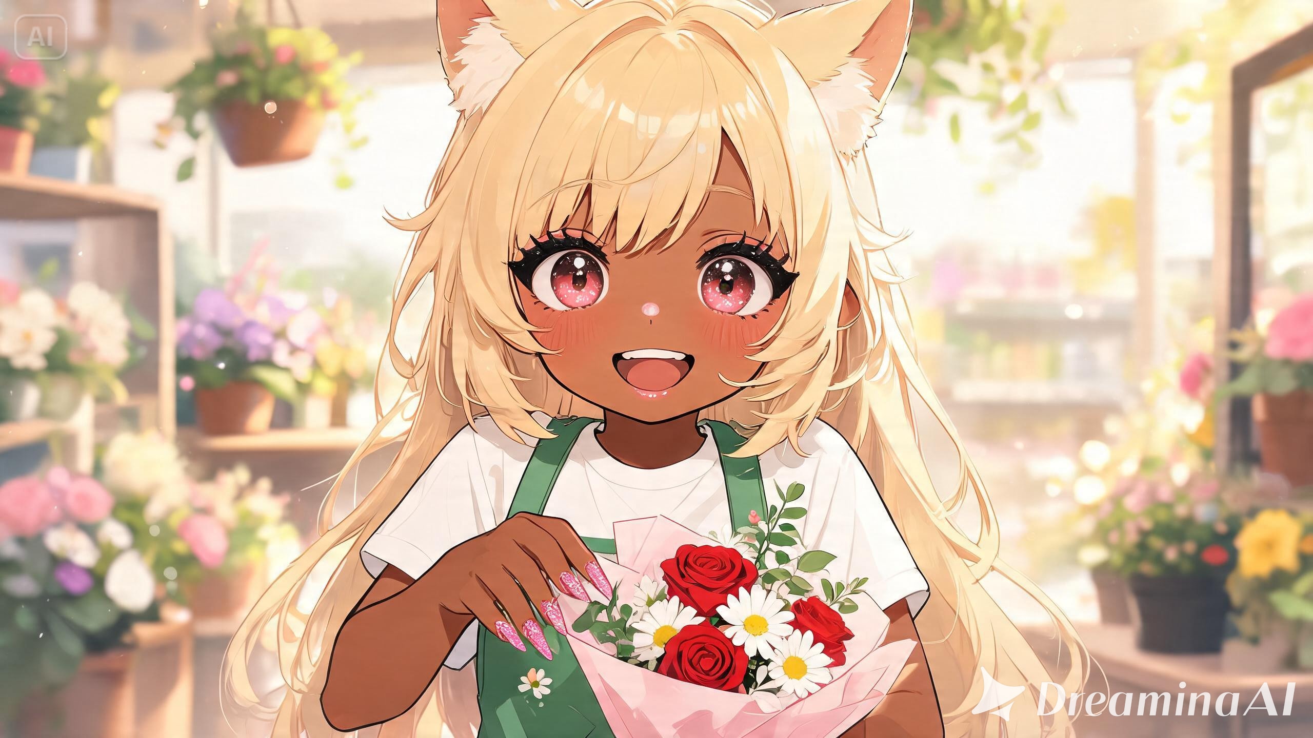 ちびギャルが居る【#けもみみ花屋にようこそ】１