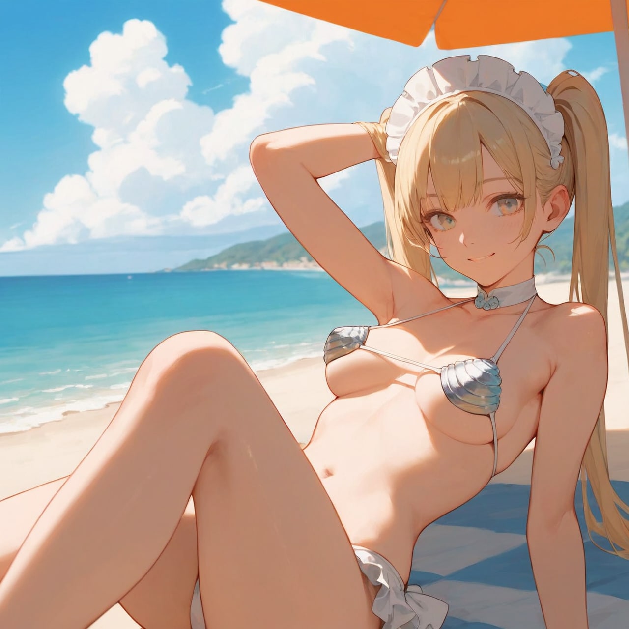 海水浴メイドさん