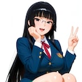 しゃがみピース杏樹(R18) 2枚目