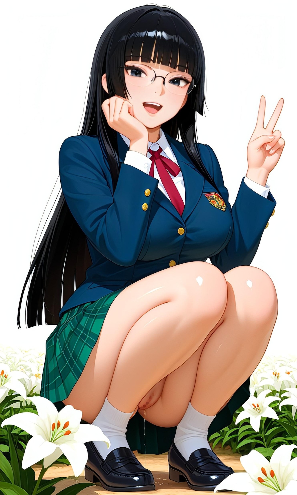 しゃがみピース杏樹(R18)