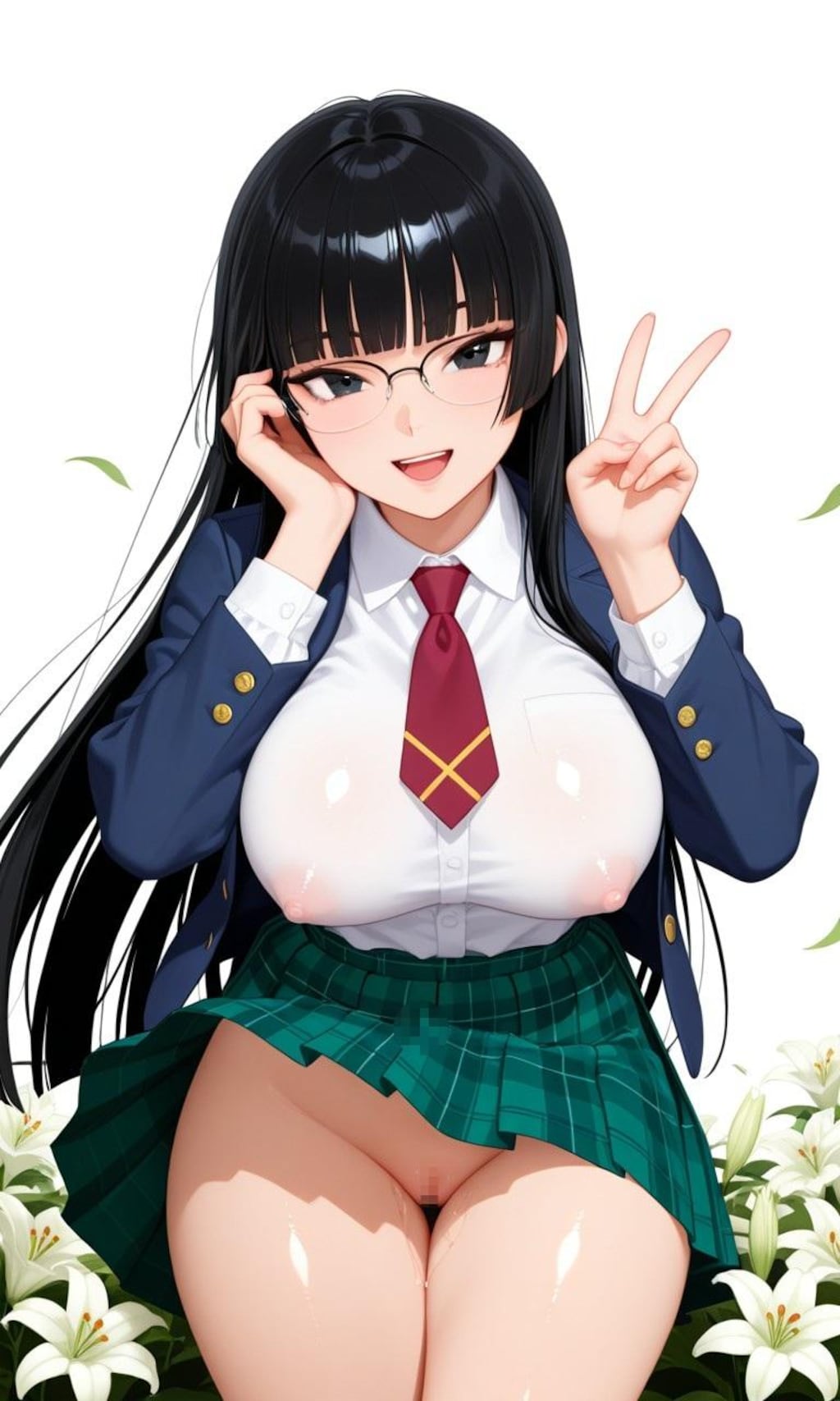 しゃがみピース杏樹(R18)