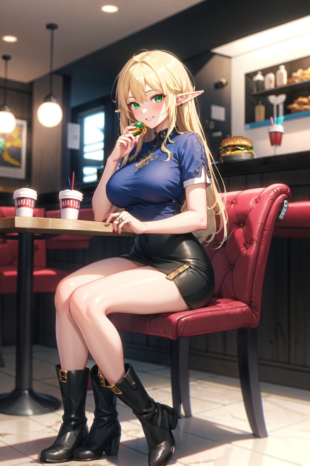 ハンバーガーショップで