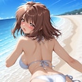 水着の河合理恵 2枚目