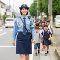 婦警さんの一日　集団登校見守りと迷子さん対応 2枚目