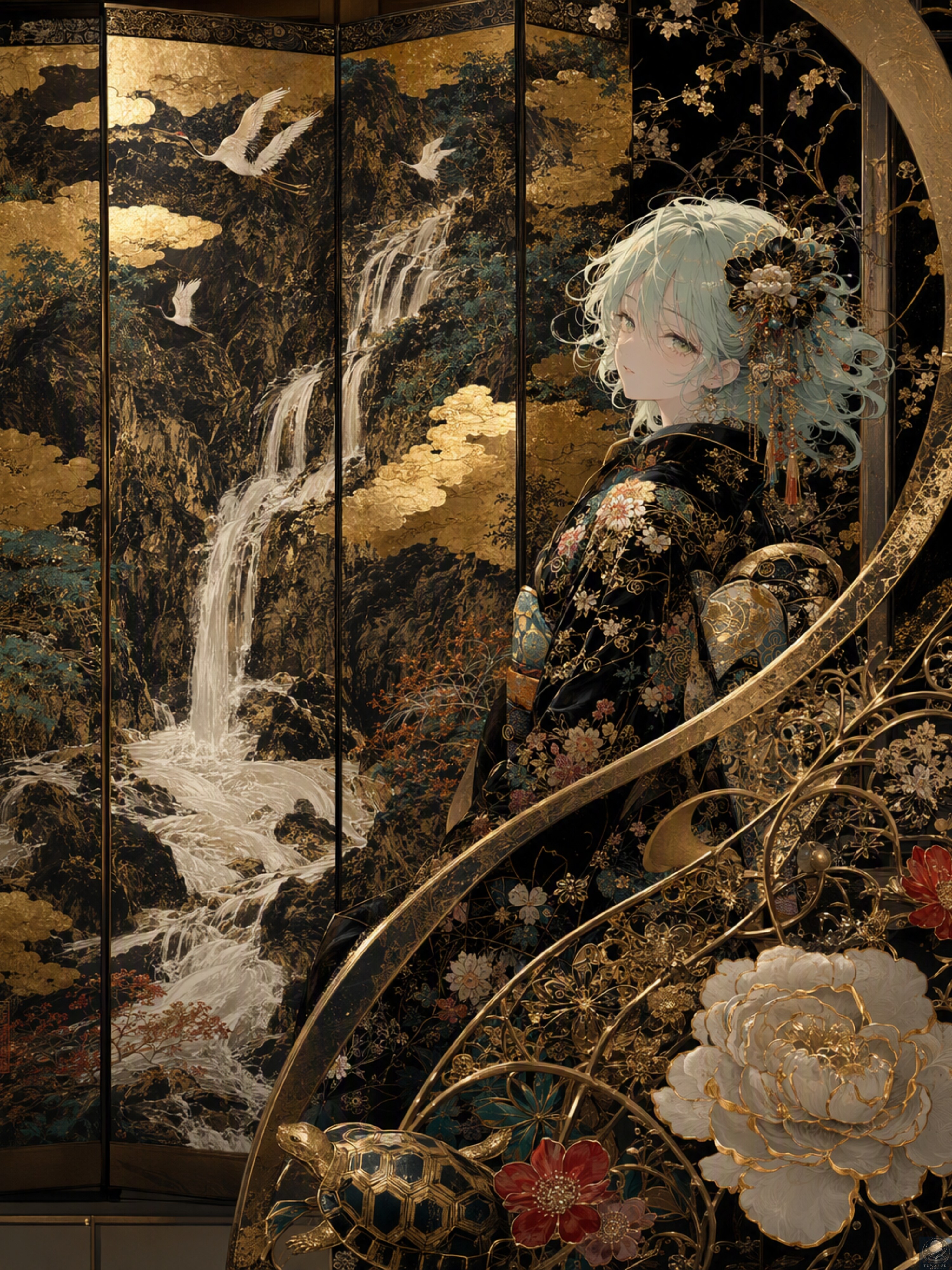 漆黒に咲く黄金の夢 | の人気AIイラスト・グラビア