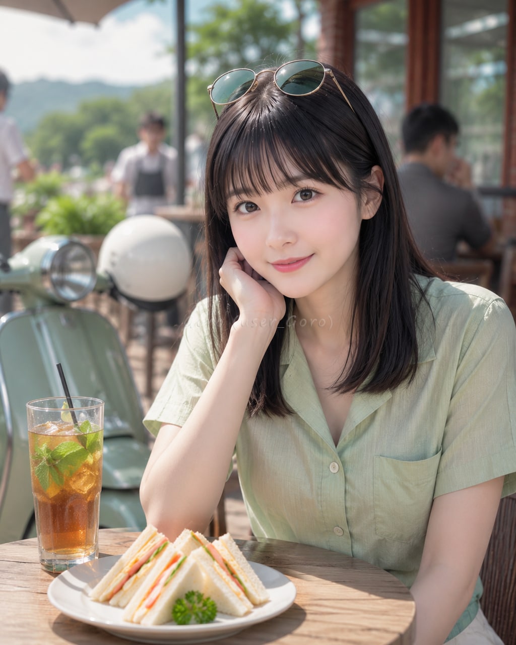 みちるさん、梅雨明けに高原のカフェへ