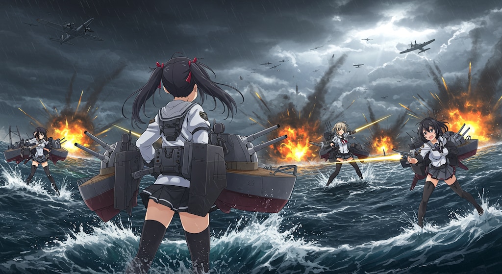 艦これキャラ　演習中