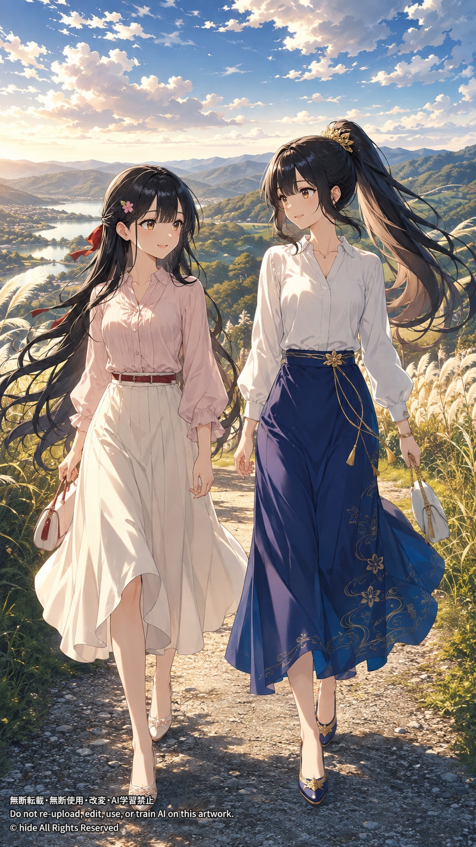 🌅 神楽さんとアマテラスさん、朝景色を歩いて | の人気AIイラスト・グラビア