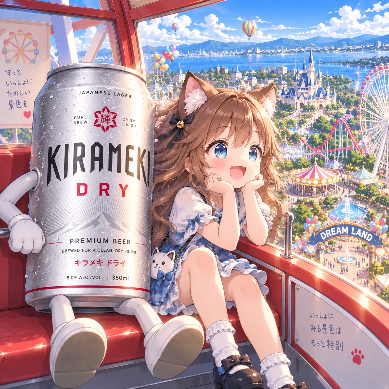 幸せそうに観覧車に乗ってる小さな女の子 | の人気AIイラスト・グラビア