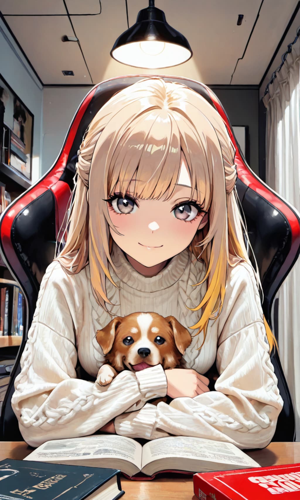 ゲーミングチェアと犬