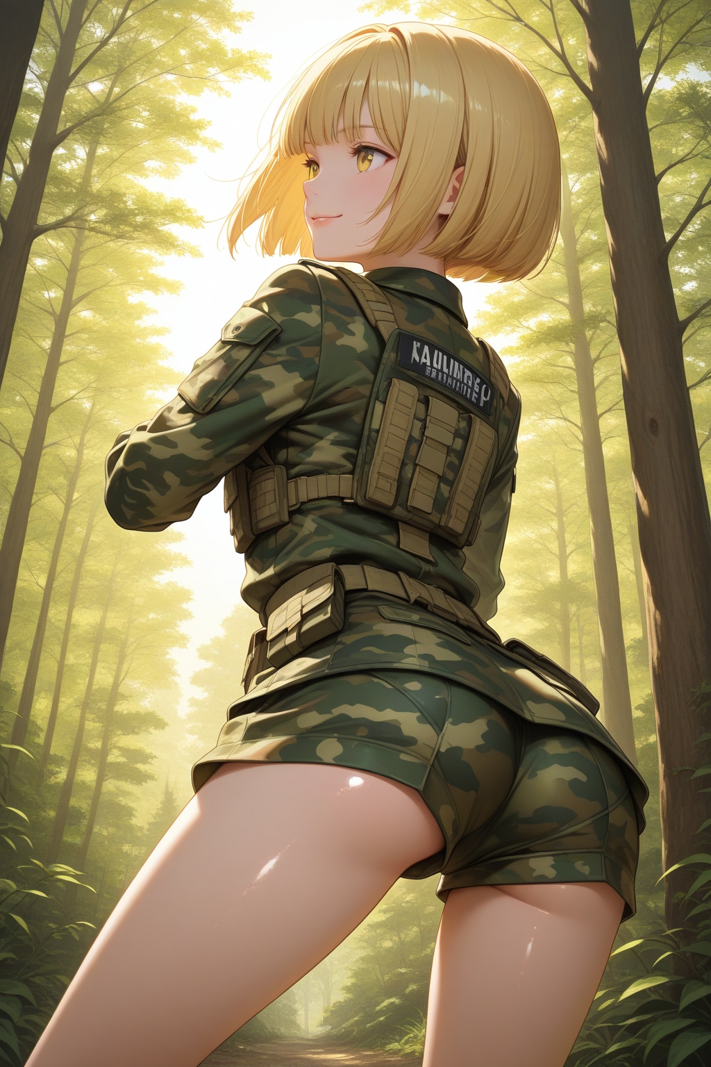 迷彩服の綺麗なお姉さん