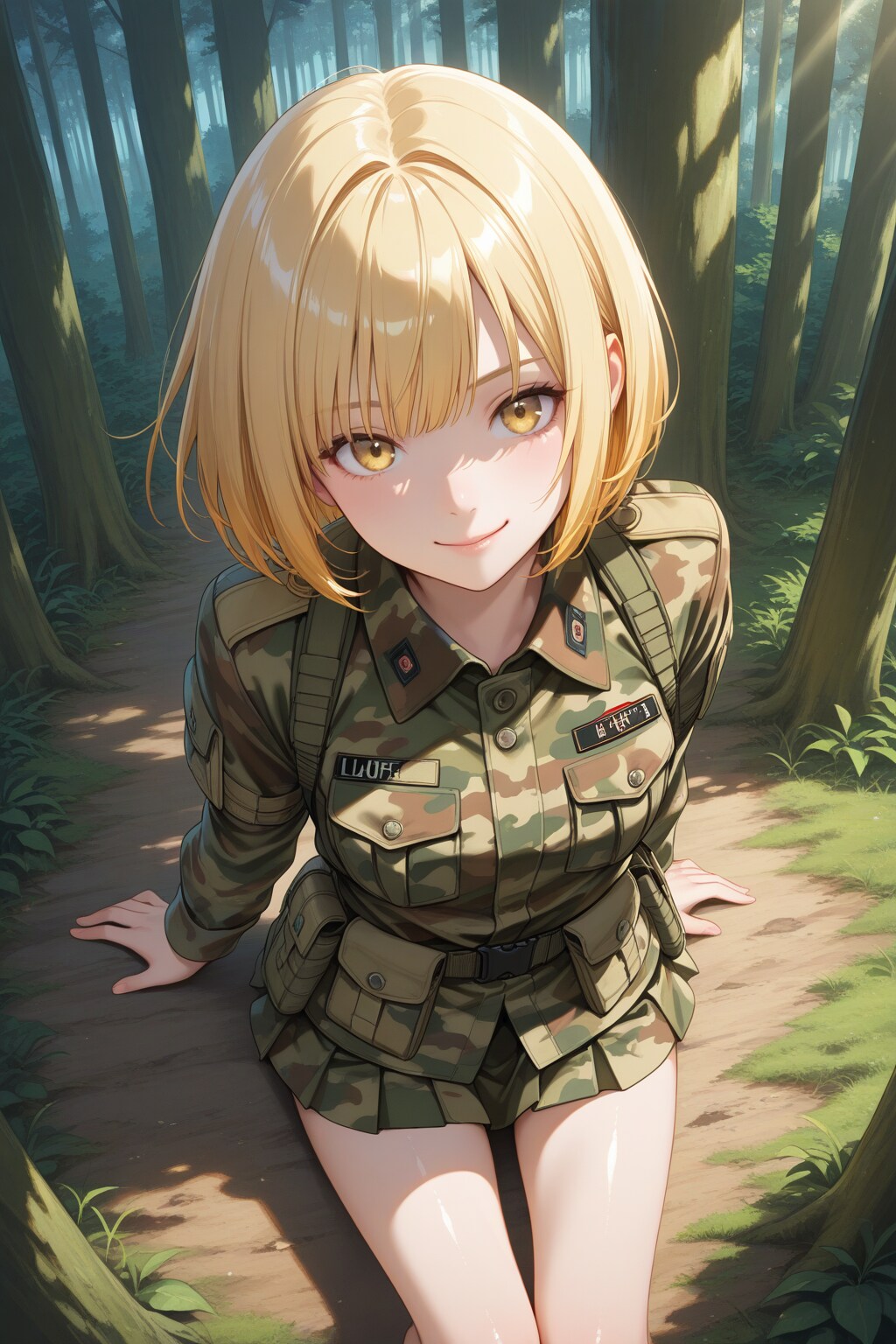 迷彩服の綺麗なお姉さん